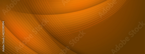 Abstract luxury golden lines curved overlapping on orange background. Template premium award design.