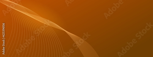 Abstract luxury golden lines curved overlapping on orange background. Template premium award design.