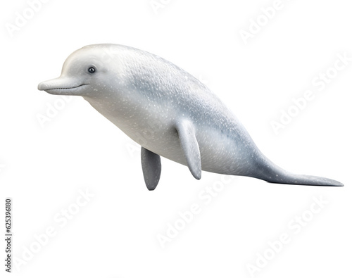 White dolphin isolated on white png transparent background