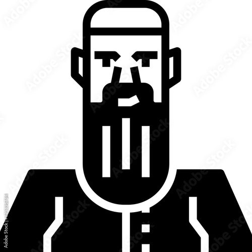 Arab man. glyph icon design