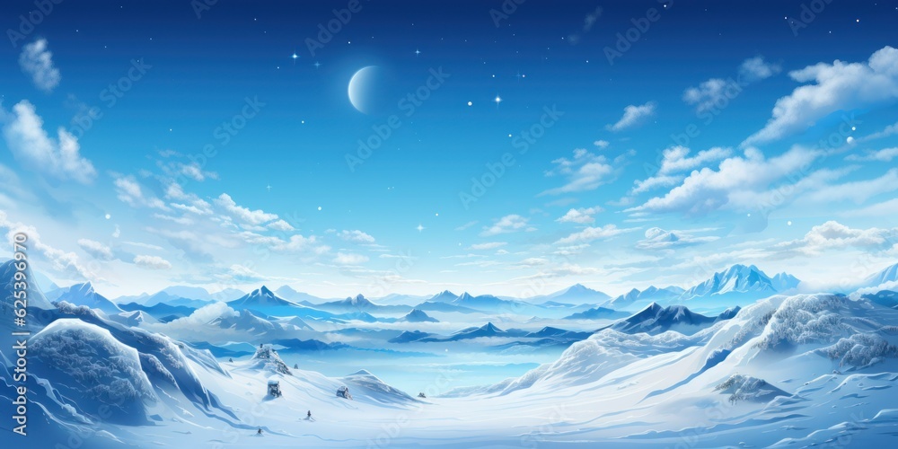 Beautiful Winter Wallpaper. Snowy Landscape Backdrop Illustration. Generative AI. Beautiful Winter Wallpaper. Snowy Landscape Backdrop Illustration. Generative AI.