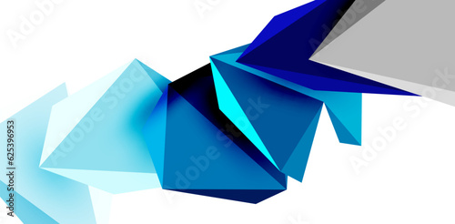 3d low poly triangle design elements