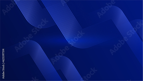 Abstract Waving Line Particle Technology dark blue Background