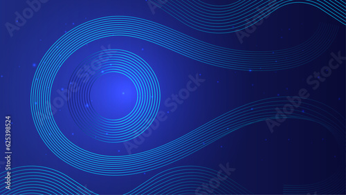 Abstract Modern dark blue line colored poster. Vector illustration