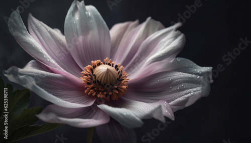 Single flower head in macro, beauty in nature, purple blossom generated by AI