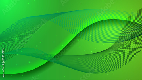 Abstract Modern green line colored poster background. Vector illustration