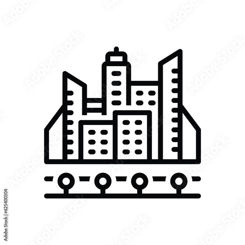 Black line icon for metropolitan 