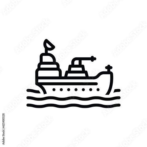 Black line icon for naval 
