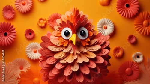 Happy Thanksgiving Background with Chicken  Turkey Christmas Food  Poultry For Thanks Giving Day. Generative Ai