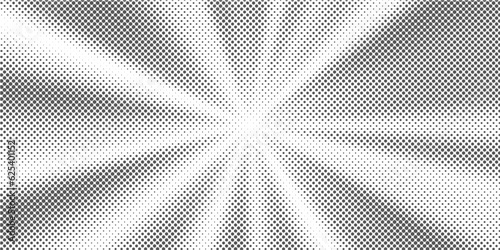 Sun rays halftone background. White and grey radial abstract comic pattern. Vector explosion abstract lines backdrop