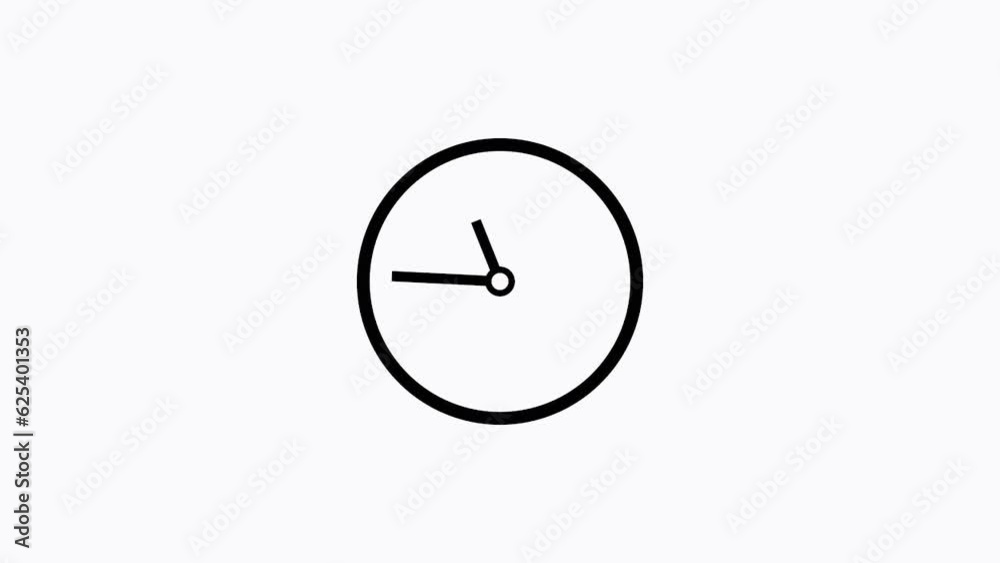 Clock Icon Flat Style Counting Down 24 Hours Day Fast Speed on White Background Animation Clock Icon Flat Style Counting Down 24 Hours Day Fast Speed on White Background Animation