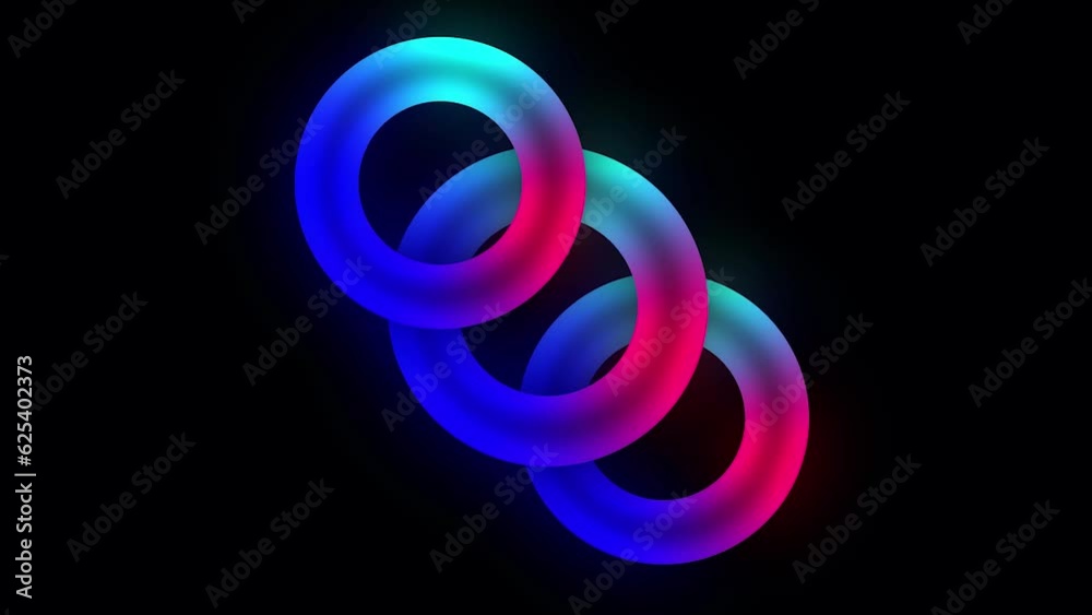 Abstract beautiful color glowing ring moving rotated ,on black background animation Abstract beautiful color glowing ring moving rotated ,on black background animation