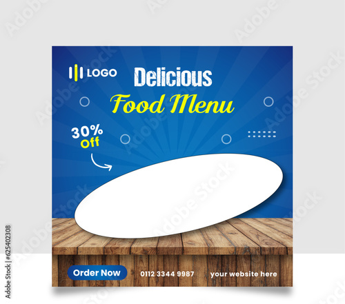 Delicious Food Menu Social Media Post Design Template