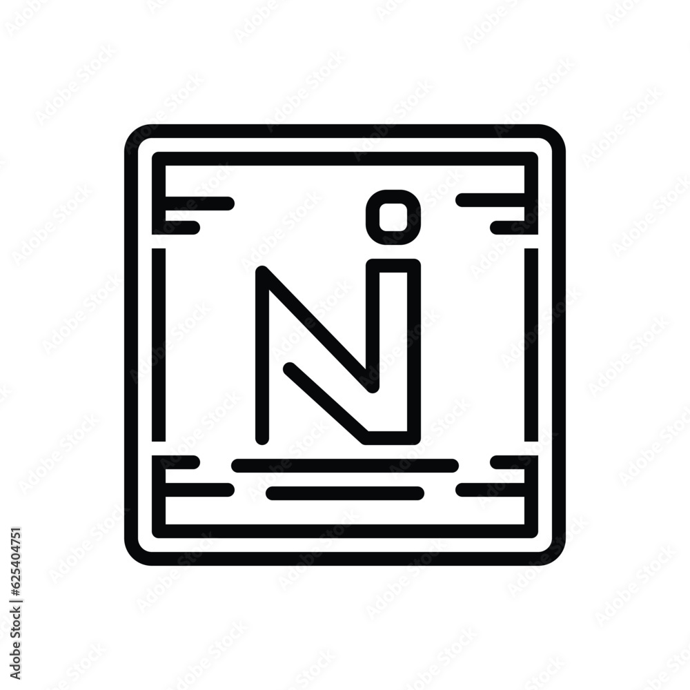 Black line icon for ni metallic Black line icon for ni metallic