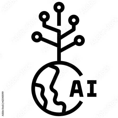 digitalization outline style icon