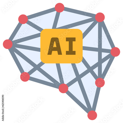 neural network flat style icon