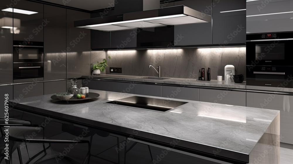 New home kitchen with island