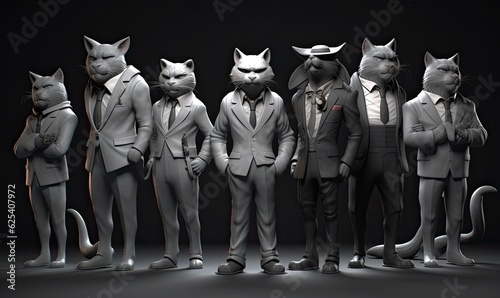 The notorious cartoon cat gangsters strike fear into the hearts of the city's residents. Creating using generative AI tools