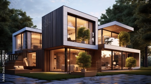 Modern Architectural Design with Spacious Windows