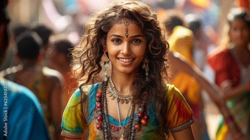 woman at the Telangana festival.