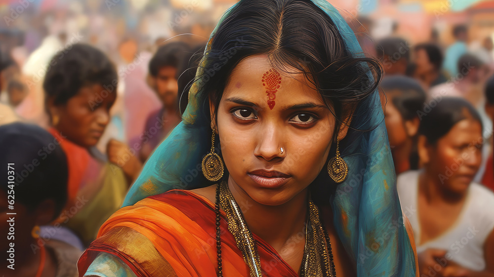 woman at the Telangana festival.
