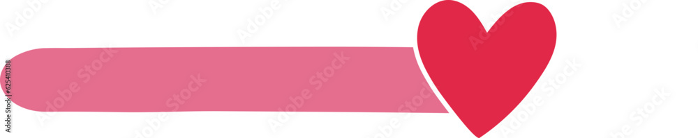 Pink Heart Loading Bar Hand drawn doodle Element