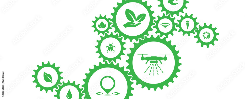 smart farming icons on white background	