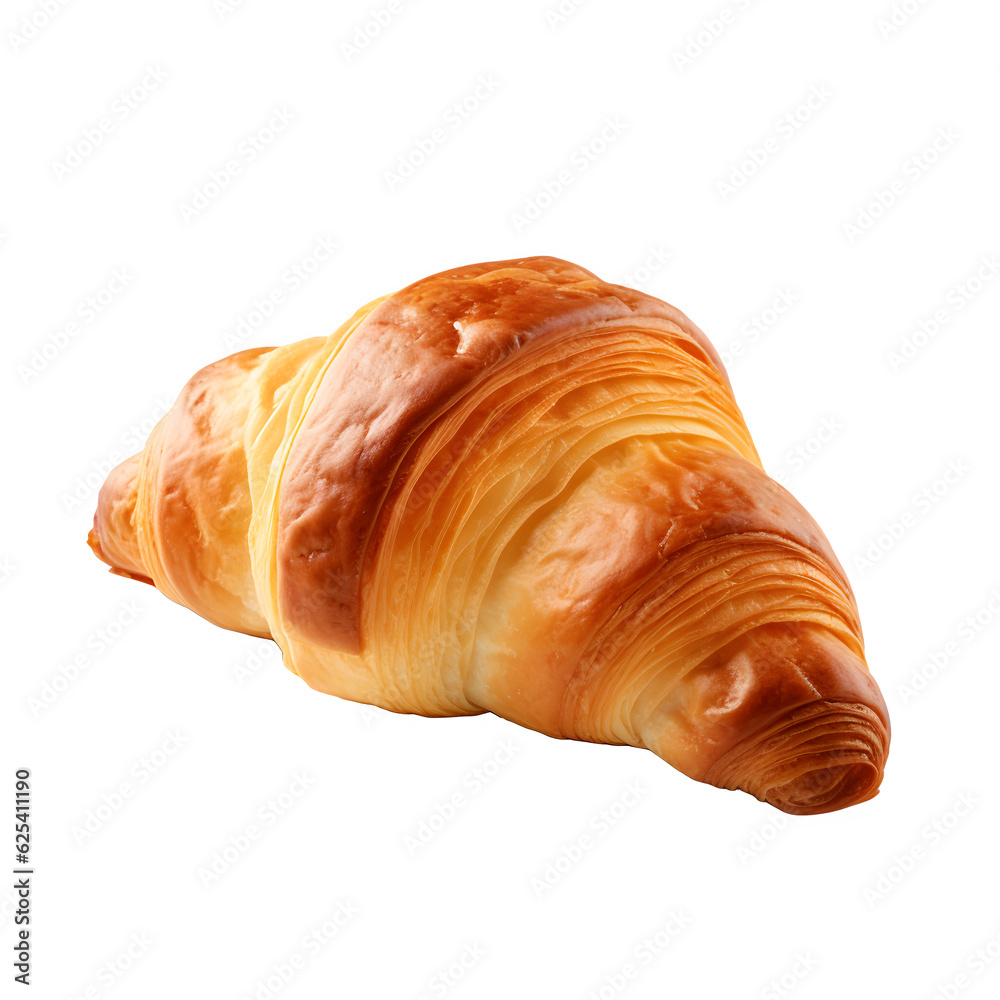 Fresh croissant isolated on white png transparent backround 