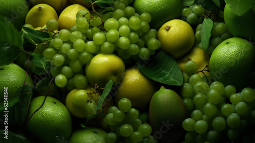 Closeup green Fruits Nature For Background. 