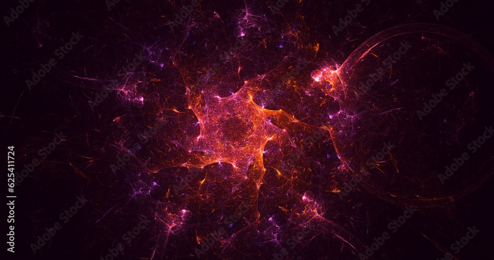 3D rendering abstract fractal light background