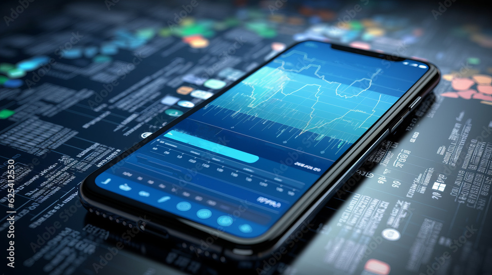 A close-up shot of a smartphone displaying various business and finance apps, indicating the importance of technology in managing finances.Sci-Fi Background A close-up shot of a smartphone displaying various business and finance apps, indicating the importance of technology in managing finances.Sci-Fi Background