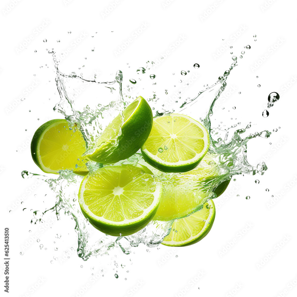 lemon splash isolated