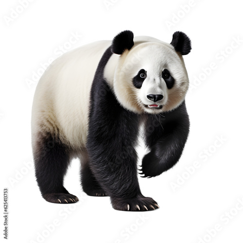 Giant panda bear isolated on white png transparent background