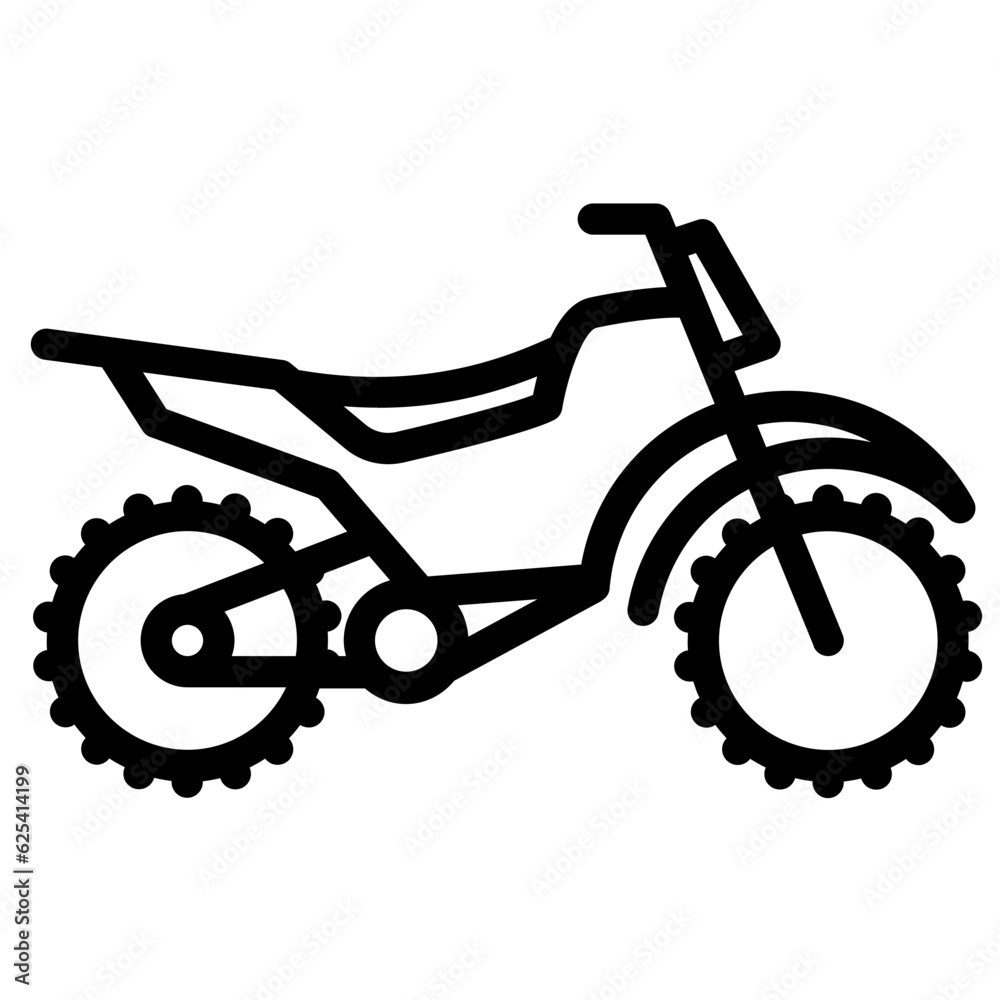 Fototapeta premium Motocross single outline icon. Transportation illustration for templates, web design and infographics. Pixel-perfect at 64x64