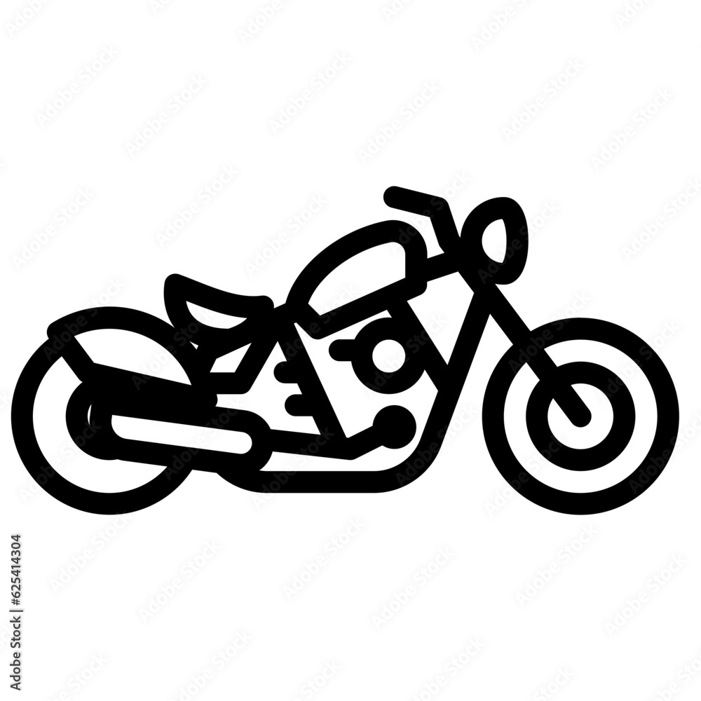 Chopper bike outline icon. Transportation illustration for templates ...