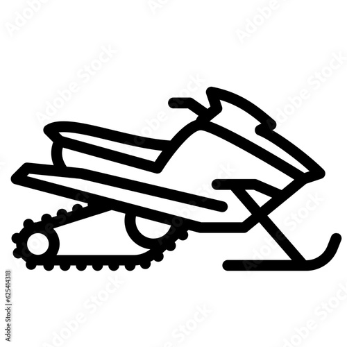 Snow mobile outline icon. Transportation illustration  for templates  web design and infographics