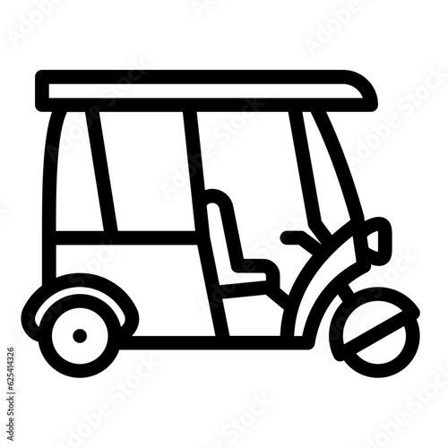 Tuk tuk outline icon. Transportation illustration  for templates, web design and infographics