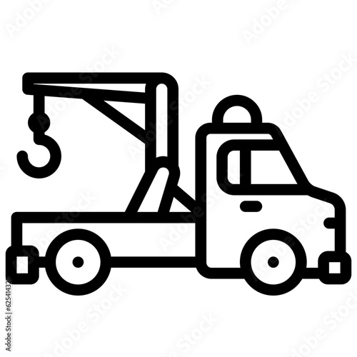 Tow truck illustration. Simple single icon