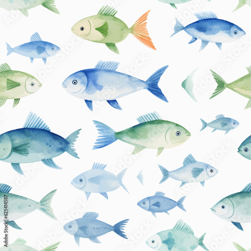 Fish seamless pattern vector