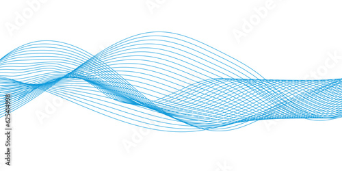 Abstract blue wavy lines and geometric design and modern grid background . Geometric design used for parallel lines pattern and Digital landscape for presentations. background © Sajjad