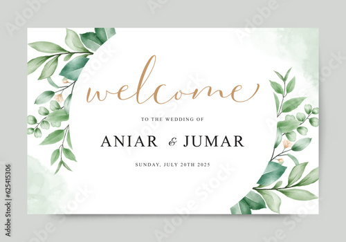 Elegant wedding welcome sign template