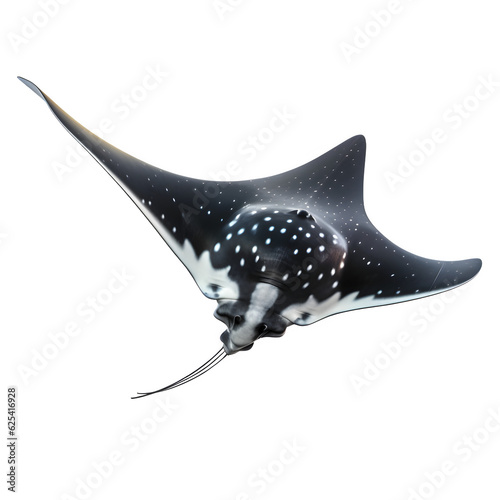 Giant oceanic manta ray fish without background