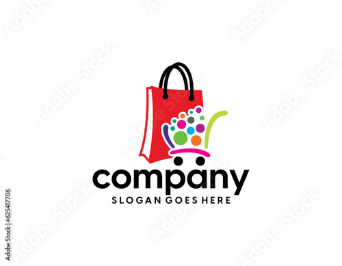 shop cart logo vector design template