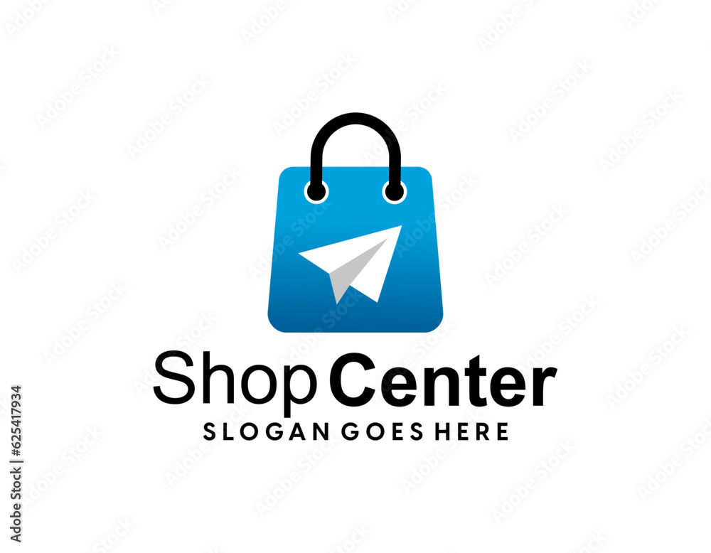 Abstract shop logo, design concept, emblem, icon, flat logotype element for template.