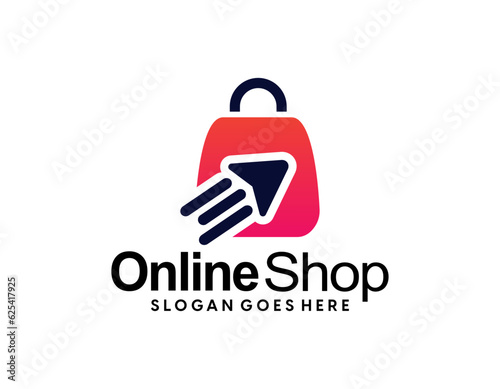 Abstract shop logo, design concept, emblem, icon, flat logotype element for template.