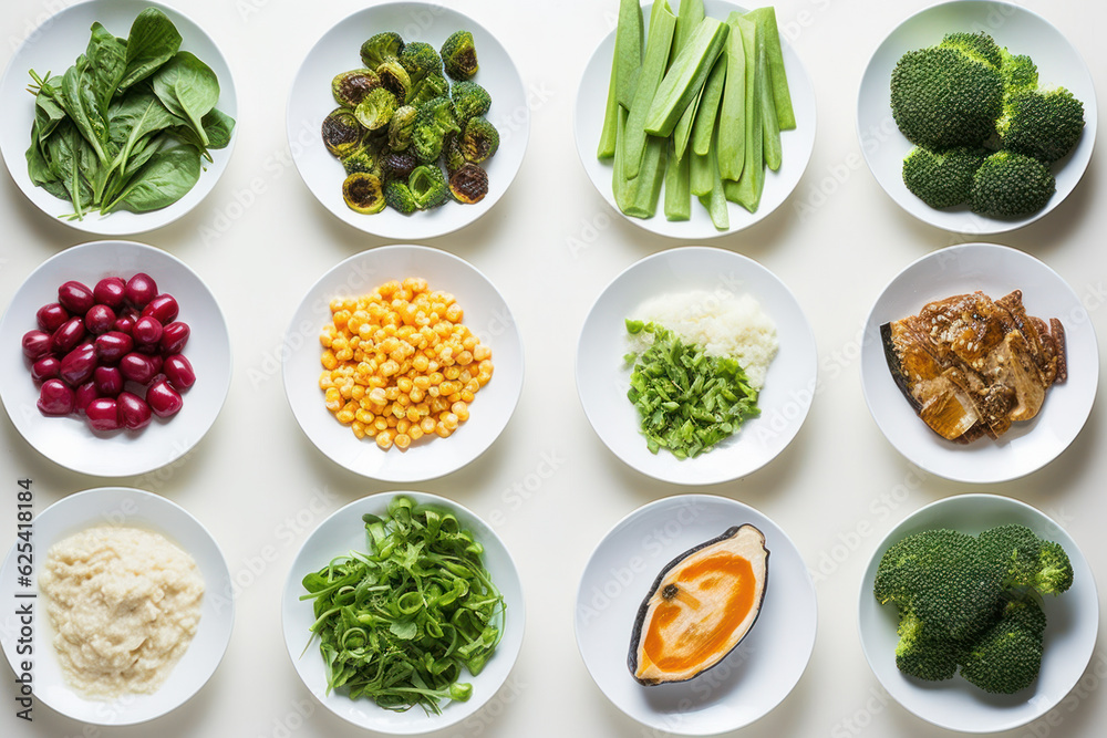 Vegetarian or vegan meals showcasing a balance of protein, carbohydrates, and vegetables. Vegetarian or vegan meals showcasing a balance of protein, carbohydrates, and vegetables.
