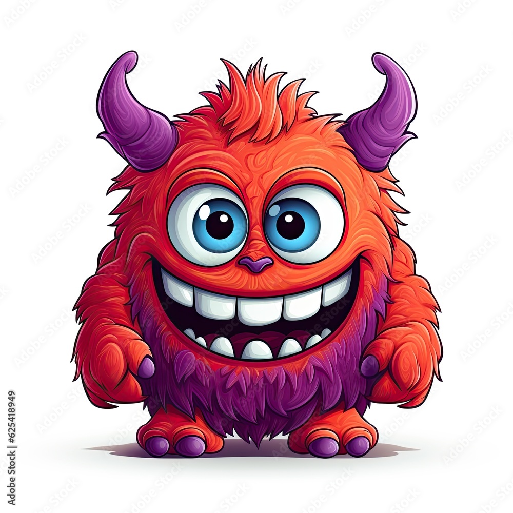 Cute cartoon Monster on a white background