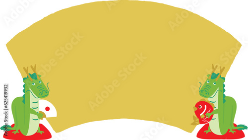 辰年　正月背景イラスト