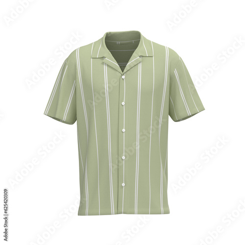 Fotografie Men Revere collar n short sleeve shirt isolated on white front4