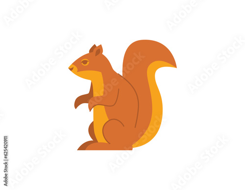 Squirrel vector cute animal illustration Autumn design element isolated on white background